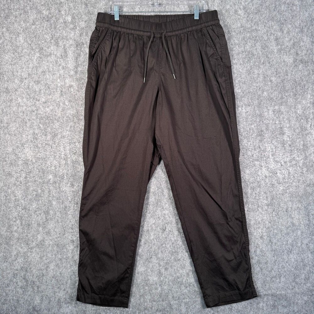 Pact Organic Cotton Pants Womens Large Measures 34x30 Brown Elastic Waist